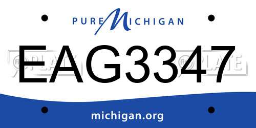 EAG3347 Michigan License Plate