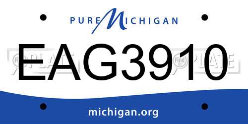EAG3910 Michigan License Plate