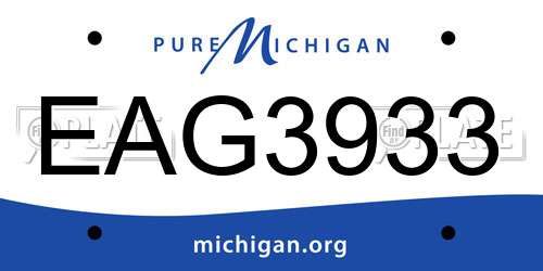 EAG3933 Michigan License Plate