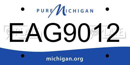 EAG9012 Michigan License Plate