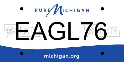 EAGL76 Michigan License Plate