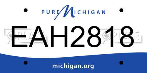 EAH2818 Michigan License Plate