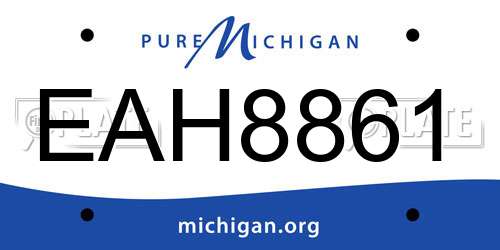 EAH8861 Michigan License Plate