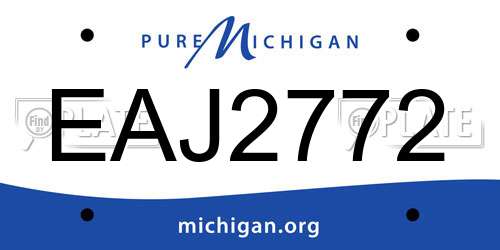 EAJ2772 Michigan License Plate
