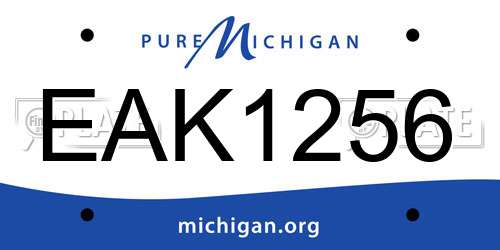 EAK1256 Michigan License Plate