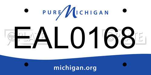 EAL0168 Michigan License Plate