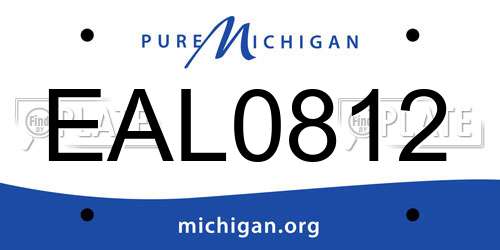 EAL0812 Michigan License Plate