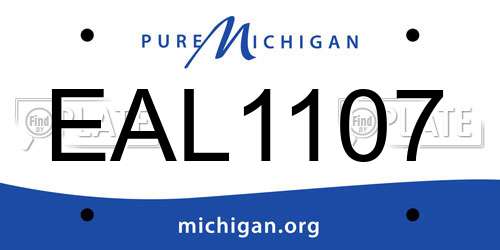 EAL1107 Michigan License Plate