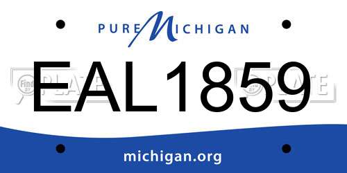 EAL1859 Michigan License Plate
