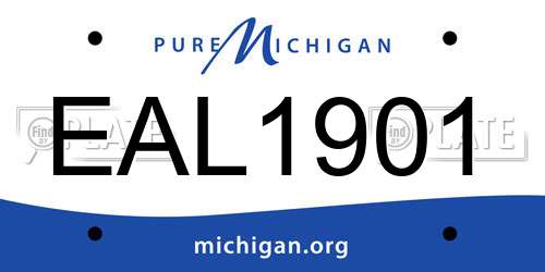 EAL1901 Michigan License Plate
