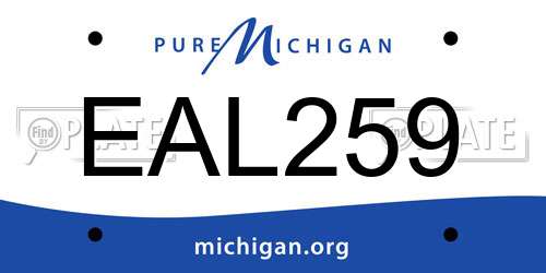 EAL259 Michigan License Plate