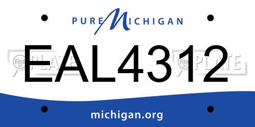 EAL4312 Michigan License Plate