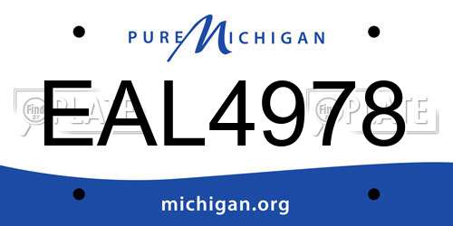 EAL4978 Michigan License Plate