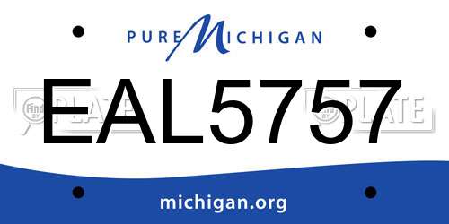 EAL5757 Michigan License Plate