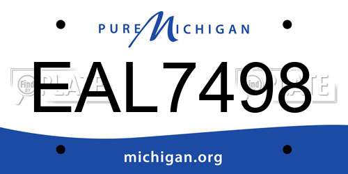 EAL7498 Michigan License Plate