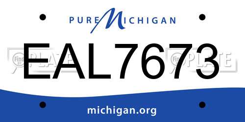 EAL7673 Michigan License Plate