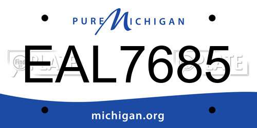 EAL7685 Michigan License Plate