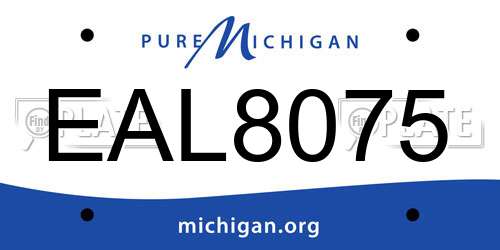 EAL8075 Michigan License Plate