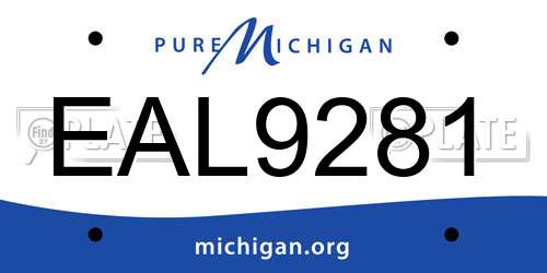 EAL9281 Michigan License Plate