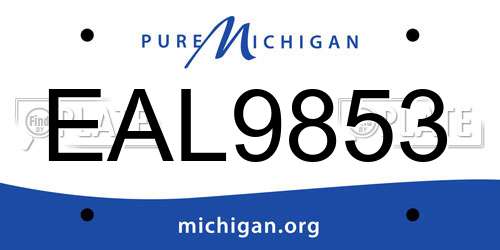 EAL9853 Michigan License Plate