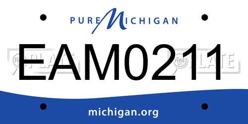 EAM0211 Michigan License Plate