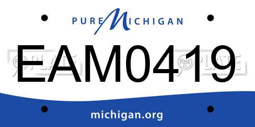 EAM0419 Michigan License Plate