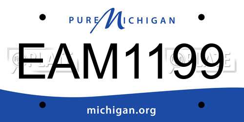 EAM1199 Michigan License Plate