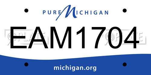 EAM1704 Michigan License Plate