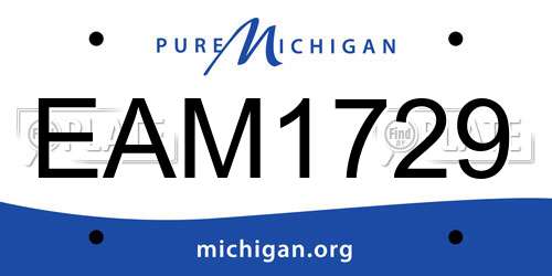 EAM1729 Michigan License Plate