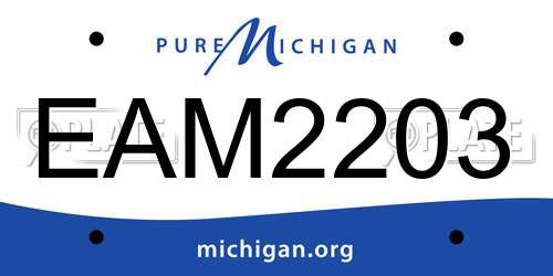EAM2203 Michigan License Plate