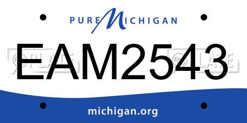 EAM2543 Michigan License Plate