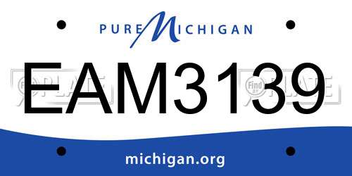 EAM3139 Michigan License Plate