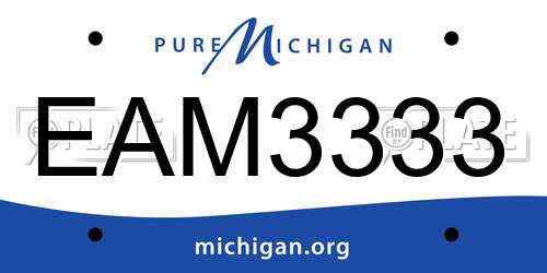 EAM3333 Michigan License Plate