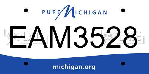 EAM3528 Michigan License Plate
