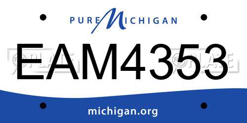 EAM4353 Michigan License Plate