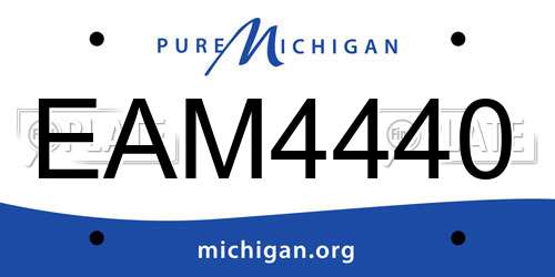 EAM4440 Michigan License Plate