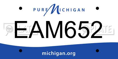 EAM652 Michigan License Plate