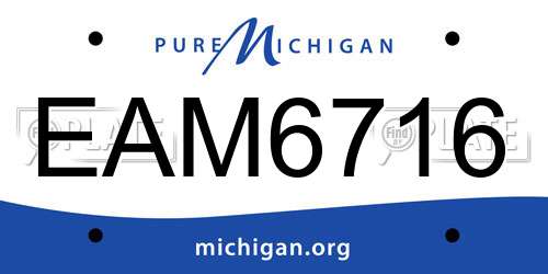 EAM6716 Michigan License Plate