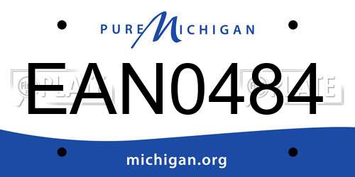 EAN0484 Michigan License Plate