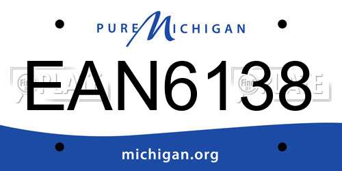 EAN6138 Michigan License Plate