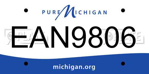 EAN9806 Michigan License Plate