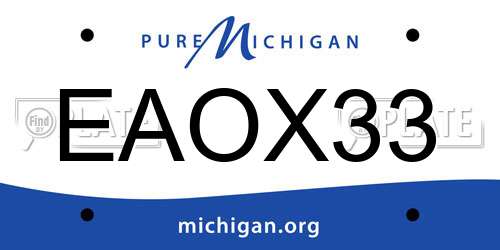 EAOX33 Michigan License Plate