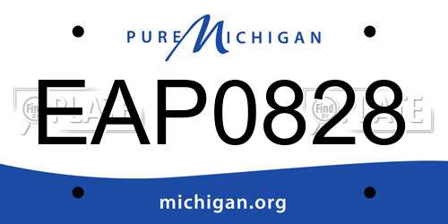 EAP0828 Michigan License Plate
