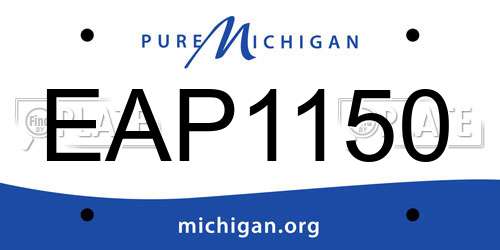 EAP1150 Michigan License Plate