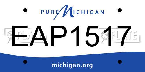 EAP1517 Michigan License Plate