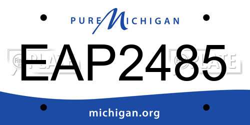 EAP2485 Michigan License Plate