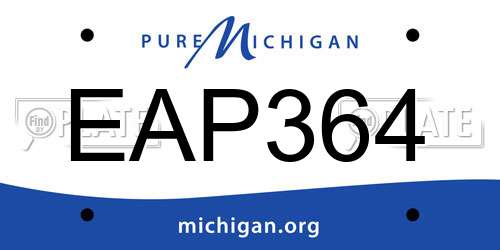 EAP364 Michigan License Plate