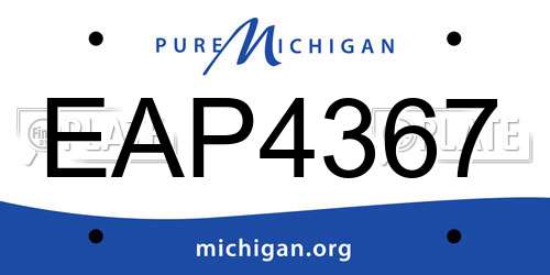 EAP4367 Michigan License Plate