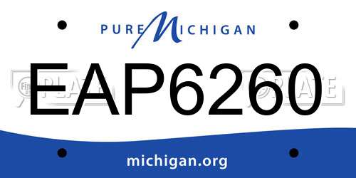 EAP6260 Michigan License Plate