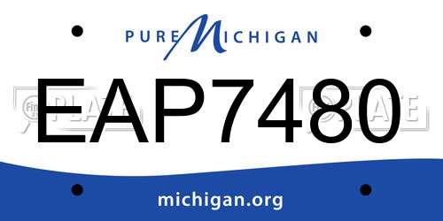 EAP7480 Michigan License Plate